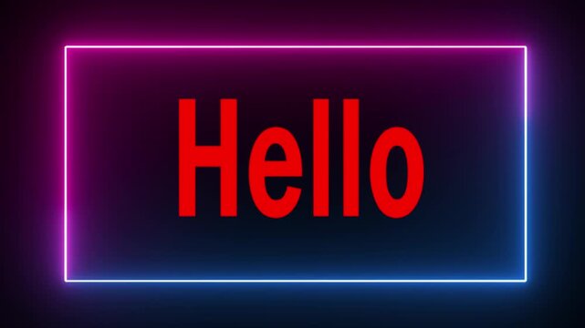 hello text on black background