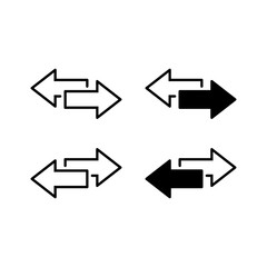 Two opposite arrows icon. Data exchange arrow and synchronization symbol. Transfer and update sign