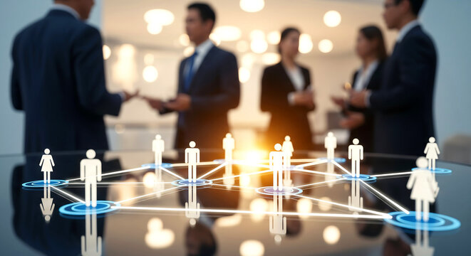 Connect your team with modern networking over glass table for effective collaboration