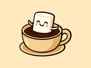 A marshmallow swimming in hot chocolate.ai