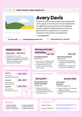 Avery davis high school fresh graduate resume with education and skills