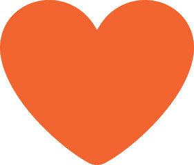 Vibrant orange heart icon - love symbol graphic design element