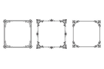 Elegant Floral Wedding Frame – Luxury Gold Border Invitation Background Design