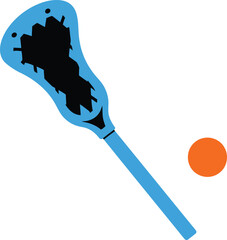 Lacrosse stick and ball vector illustration