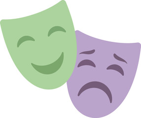 Comedy tragedy masks icon: drama, emotions, theater symbol