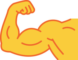 Yellow flexed arm emoji icon representing strength & success