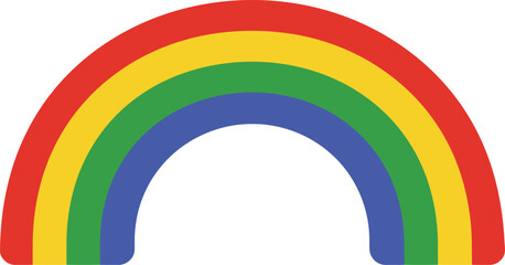 Vibrant minimalist rainbow arch illustration