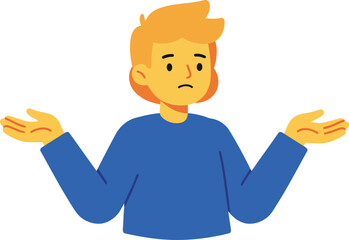 Confused person shrugging: uncertainty & question vector