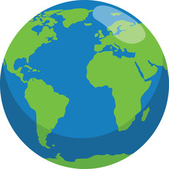 Global earth map illustration - world planet geography icon vector