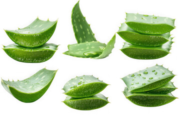 Fresh green aloe vera leaves with water droplets on black background plant leaf
