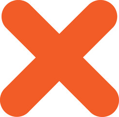 Orange cross mark icon - close delete error ui graphic