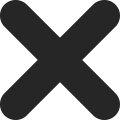 Black x mark close delete icon simple user interface element