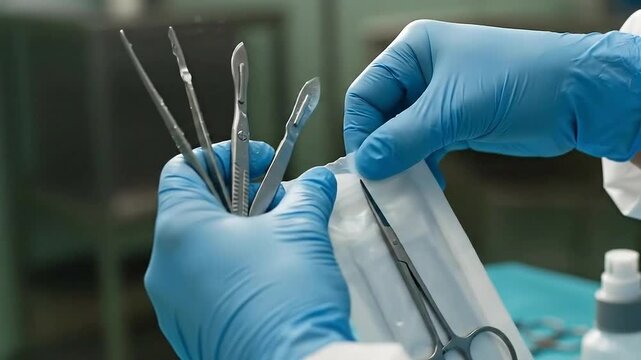 Surgical Instruments Preparation And Sterilization Procedure In A Clean Medical Operating Environment