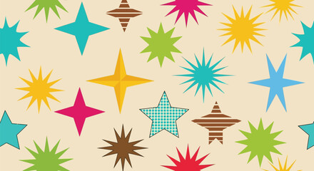 Vibrant retro star pattern brings fun, energetic flair to any project
