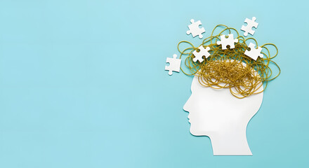 ADHD, attention deficit hyperactivity disorder, mental health, head with puzzle pieces