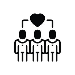 Black solid icon for group cohesion