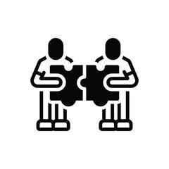 Black solid icon for joint partnership