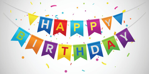 Happy Birthday Banners Party Decorations Colorful Pennant Flags Confetti Celebration Birthday Party Supplies Event Decor