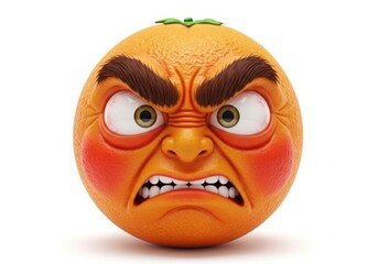 An orange character with a very angry and frustrated expression