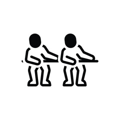 Black solid icon for collaborative effort