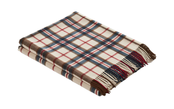 Blanket with plaid pattern