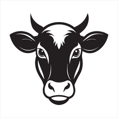 cow head clipart silhouette