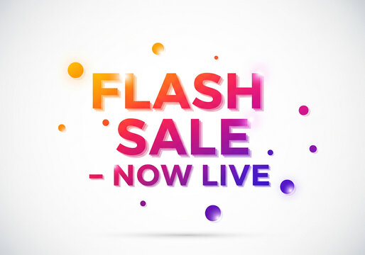 Modern flash sale now live vector design for business promotions