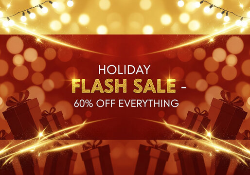 Holiday flash sale discount promotion design for advertising