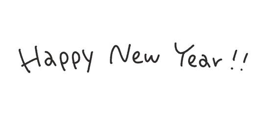 happy new year handwritten simple and cute black hand lettering alphabet