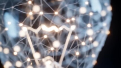 Abstract network of glowing spheres and filaments, reminiscent of a neural structure - Powered by Adobe