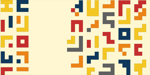 Minimalist geometric artwork poster full of colors with simple shapes and figures. Abstract dot vector pattern design in Scandinavian style for web banners, business presentations, branding, wallpaper