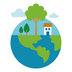 illustration of a green planet