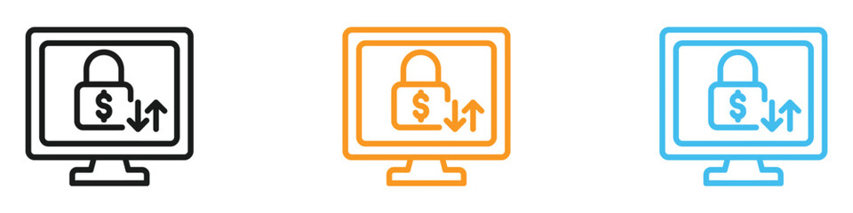 Secure Transfer icon vector. financial security, secure internet banking transfers symbol. vector illustration.