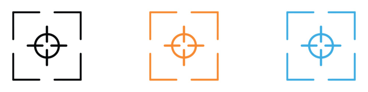 Camera focus icon vector. focus, aiming, and precision symbol. vector illustration.