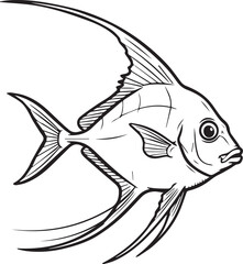Indian threadfish - Alectis indica vector illustration