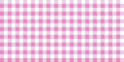Pink gingham pattern background with soft white squares. Perfect for fabric design, digital wallpaper, or cute aesthetic projects. Simple, modern, and stylish seamless checkered texture