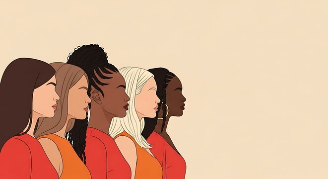 Women solidarity and inclusivity flat vector style