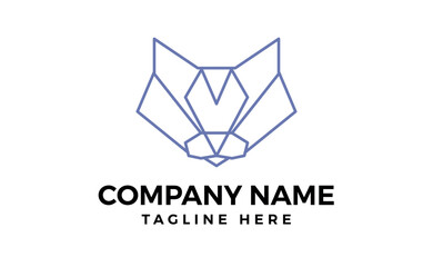 Fox head line logo template