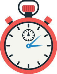 Red stopwatch timer icon fast time management concept
