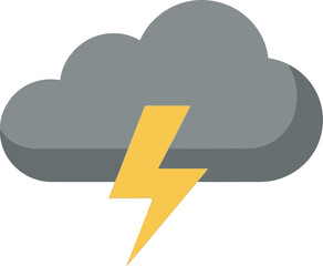 Storm cloud lightning bolt icon