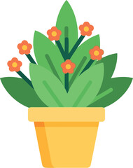 Vibrant potted plant with orange flowers