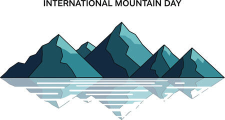 International Mountain Day celebration with stylized mountain and reflection