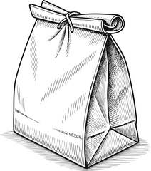 folded-paper-bag--simple-line-art--monochrome