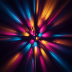 Colorful Abstract Light Burst Background with Motion Blur By Generated AI
