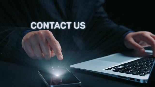 UI concept for contact us section showing icons for email, web, phone, and message. Contact and support icons help streamline business communication and improve customer contact experience. Elide