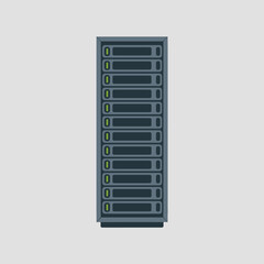 Flat Illustration of a Network Server Rack
