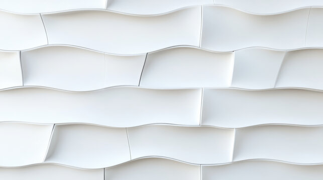 Abstract polygonal pattern with soft shadows creates modern and minimalist design. wavy, white surface adds depth and texture, enhancing visual appeal of composition