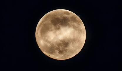 Fototapeta premium A stunning full moon lights up the night sky, casting a serene ambiance over the landscape below.