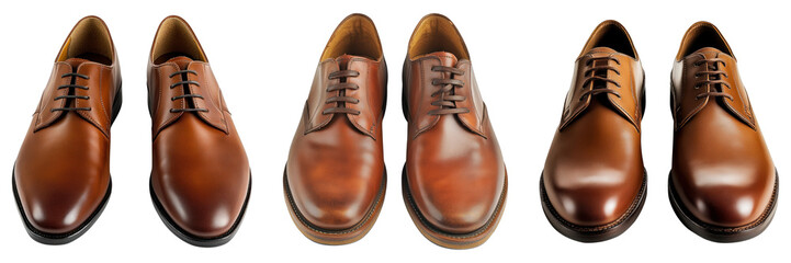 Stylish and elegant brown leather shoes, perfect for any formal occasion. The intricate details and craftsmanship of the footwear are highlighted