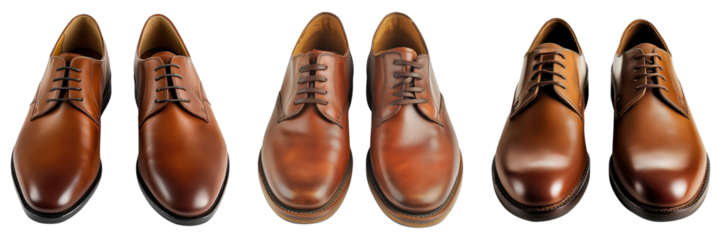 Stylish and elegant brown leather shoes, perfect for any formal occasion. The intricate details and craftsmanship of the footwear are highlighted